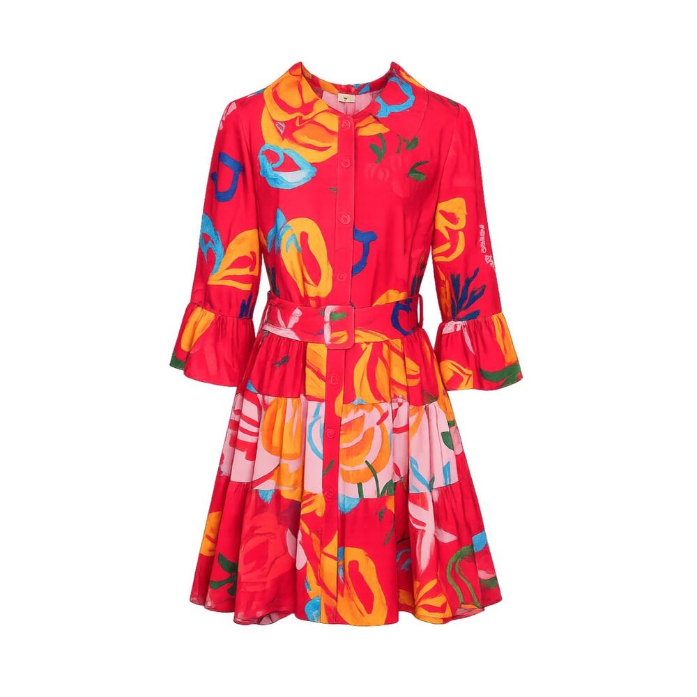 FARM RIO FRUIT AND OCEAN MINI DRESS SZ. LARGE